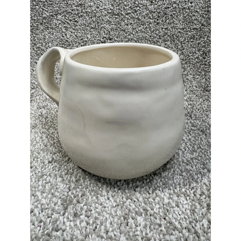 Pier 1 Imports‎ Snowman Mug Hand Painted Dolomite Christmas Winter Coffee Cup